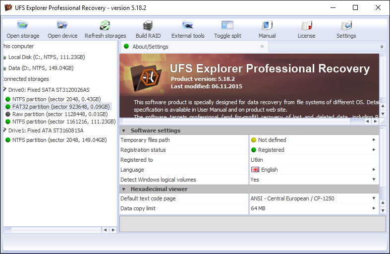 UFS Explorer Professional Recovery (ver. 5.18.5)